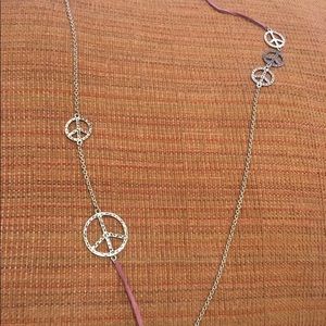 Peace Sign Long Necklace